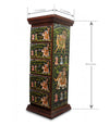 Hand Painted Wooden Pillar Cabinet with 5 Drawers