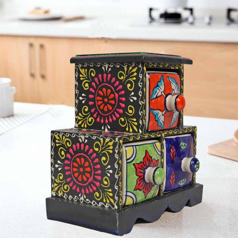 Rajasthani Hand Painted Wooden Utility Boxes
